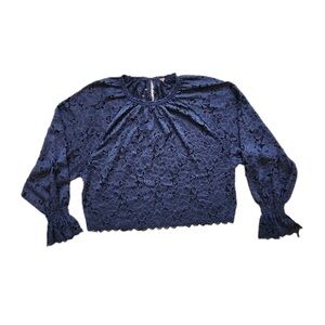 Free People Blue Lace Blouse